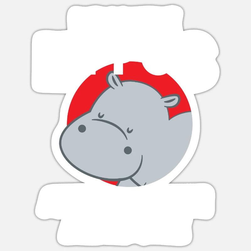 Hippo - Hippos - Hippofan - Hippo lovers - Sticker size S (10 x 10 cm) - white matte