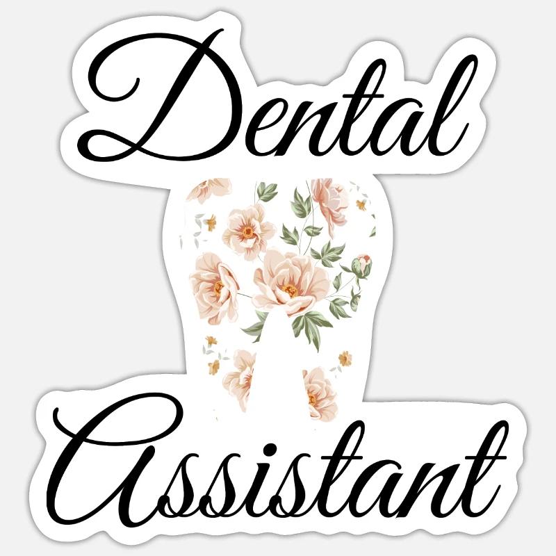 Assistant dentaire - Sticker taille S (10 x 10 cm) - blanc mat
