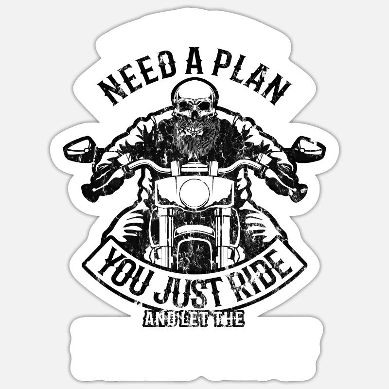 Motorrad Motorradfahrer Biker Bart Geschenkidee Sticker Größe S (10 x 10 cm)