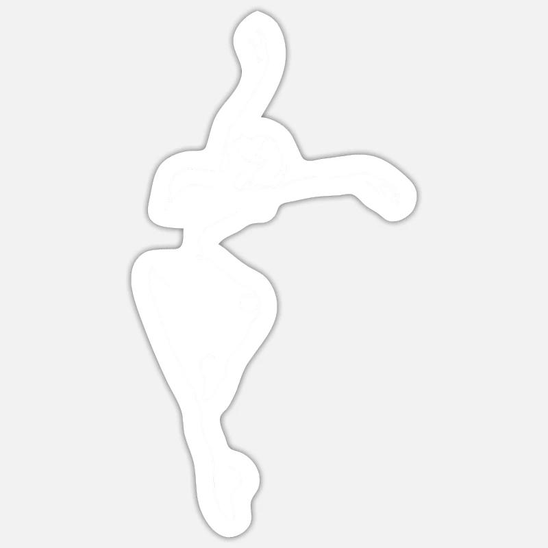 Dancer dancing dancing lineart - Sticker size S (10 x 10 cm) - white matte