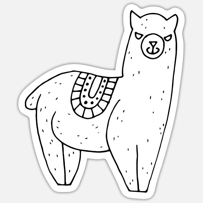 Alpaga avec couverture - Sticker taille S (10 x 10 cm) - blanc mat