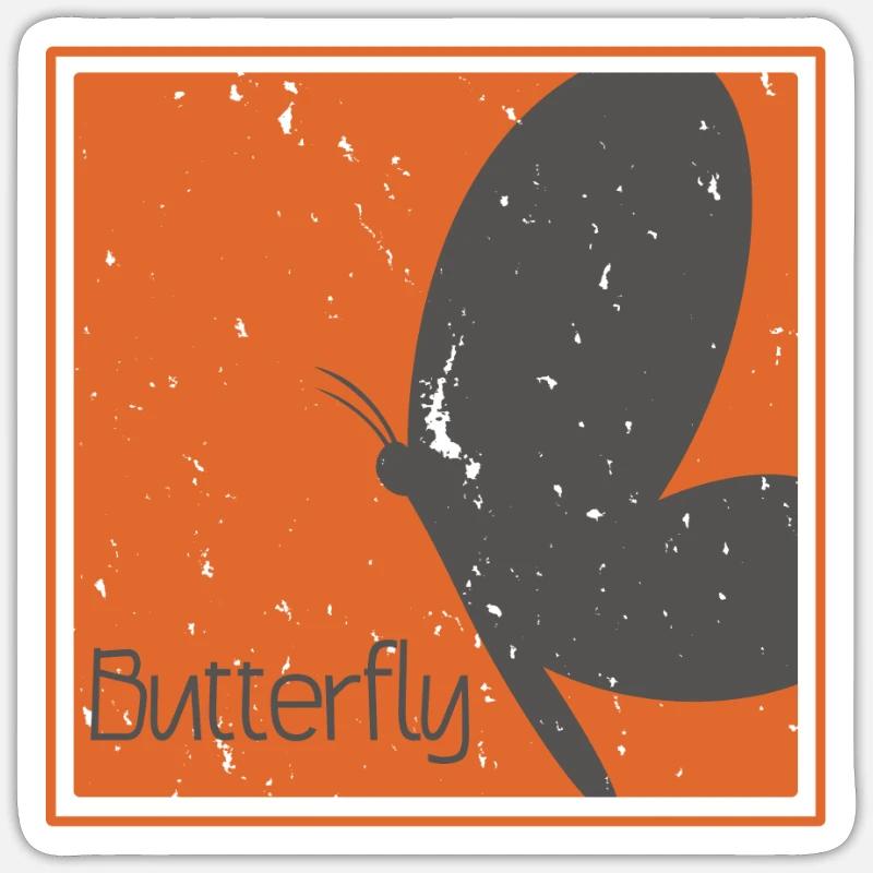 Papillon papillon - Sticker taille S (10 x 10 cm) - blanc mat