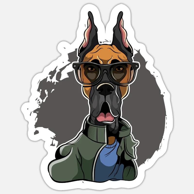 Great Dane - Great Dane - Sticker size S (10 x 10 cm) - white matte