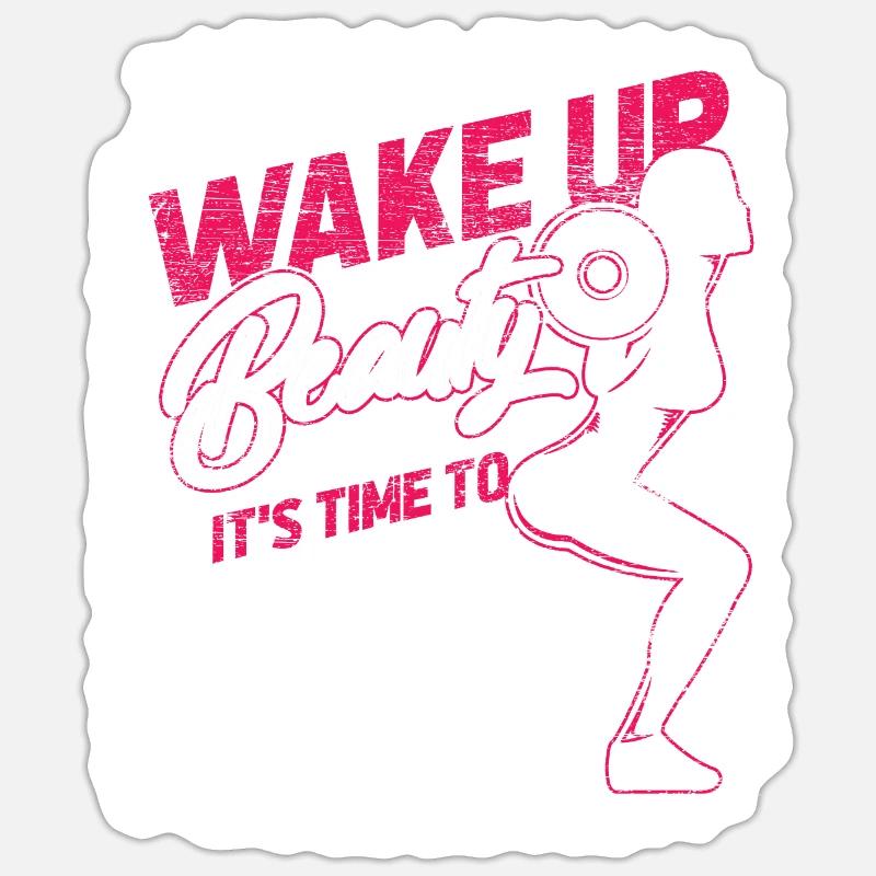 Sportswoman strength training bodybuilder beast training - Sticker size S (10 x 10 cm) - white matte