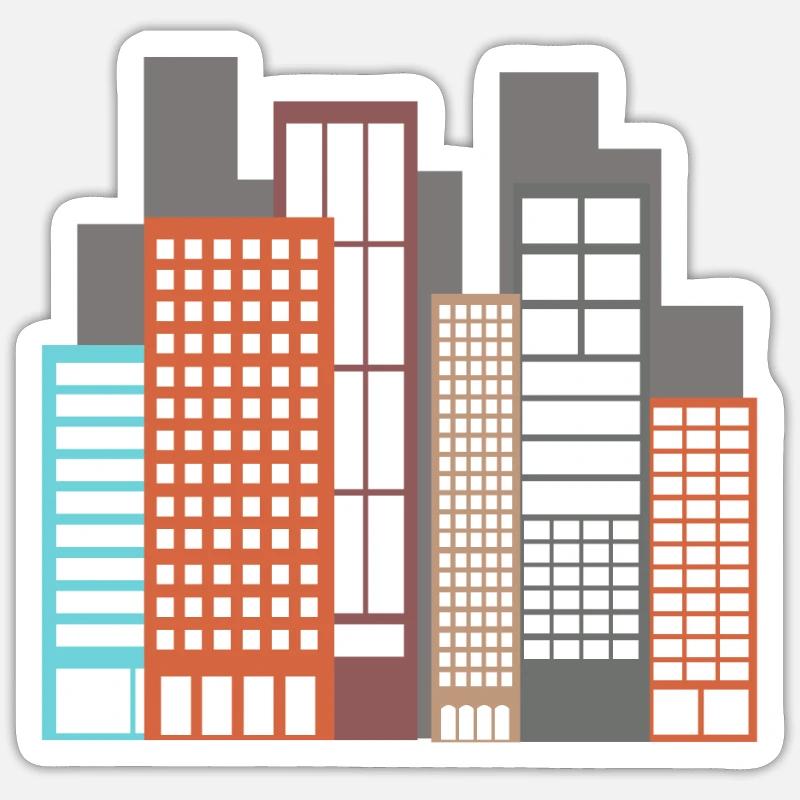 building - Sticker size S (10 x 10 cm) - white matte