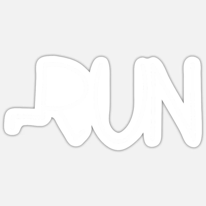 run - Sticker size S (10 x 10 cm) - white matte