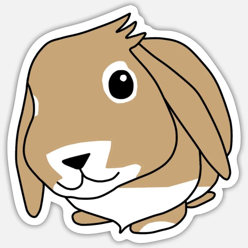Lapin - Zwergwidder - Sticker taille S (10 x 10 cm) - blanc mat