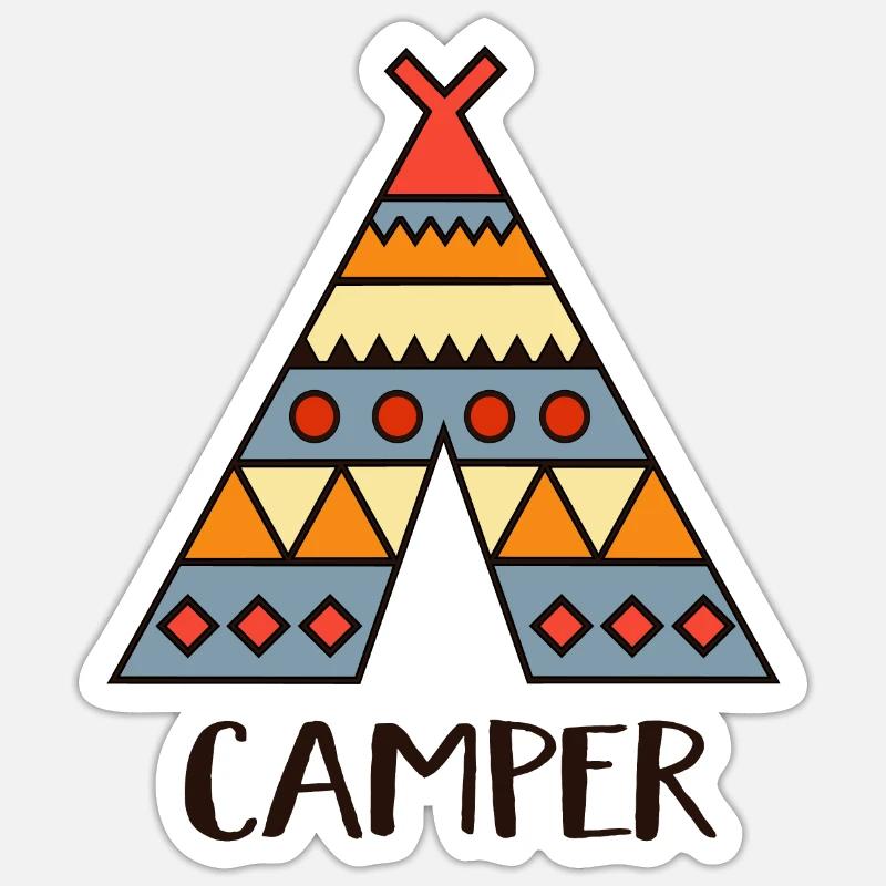 camper - Sticker taille S (10 x 10 cm) - blanc mat