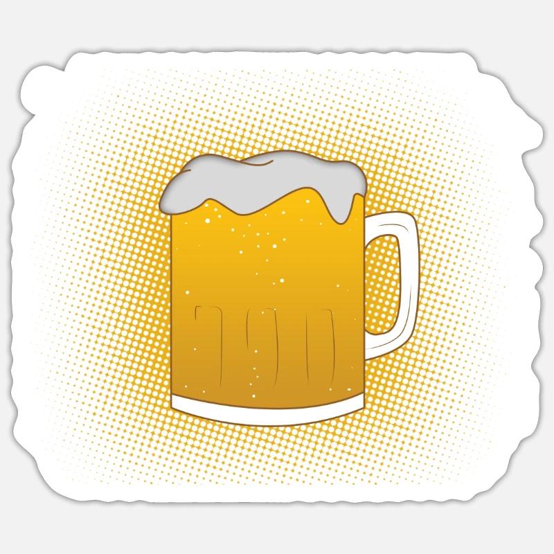 Chope de bière - Sticker taille S (10 x 10 cm) - blanc mat