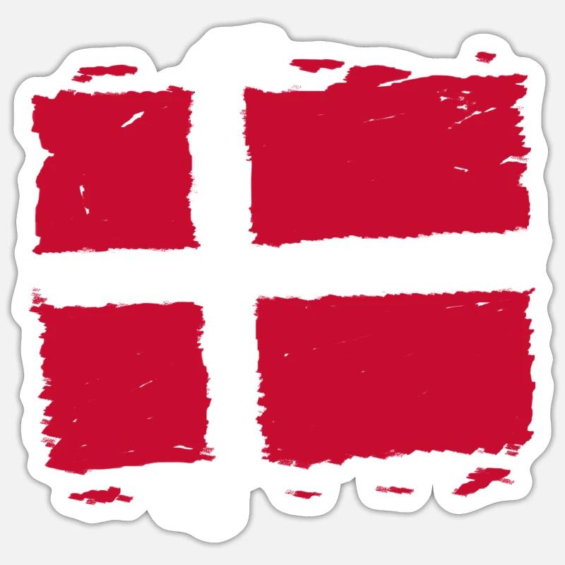 Drapeau du Danemark - Drapeau du marché du Danemark Sticker taille S (10 x 10 cm)