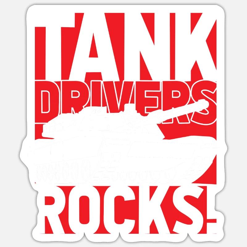 Panzer - Sticker Größe S (10 x 10 cm) - Mattweiß