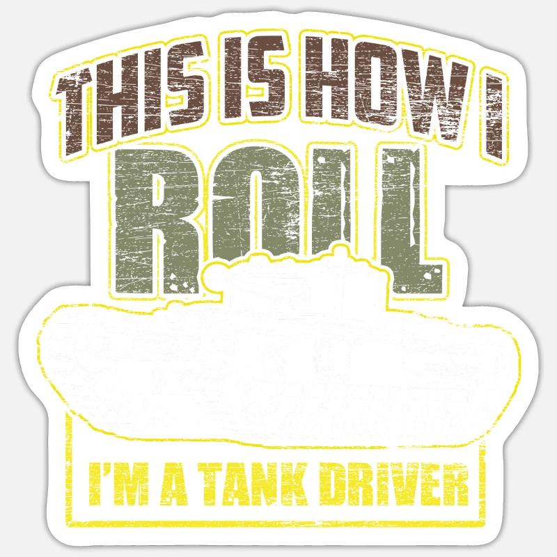 Panzer - Sticker Größe S (10 x 10 cm) - Mattweiß