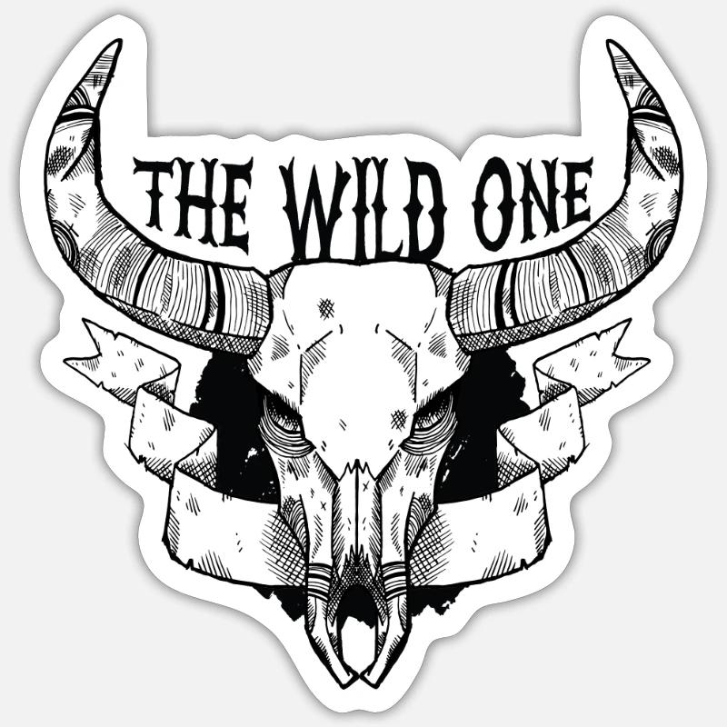 crâne - Sticker taille S (10 x 10 cm) - blanc mat