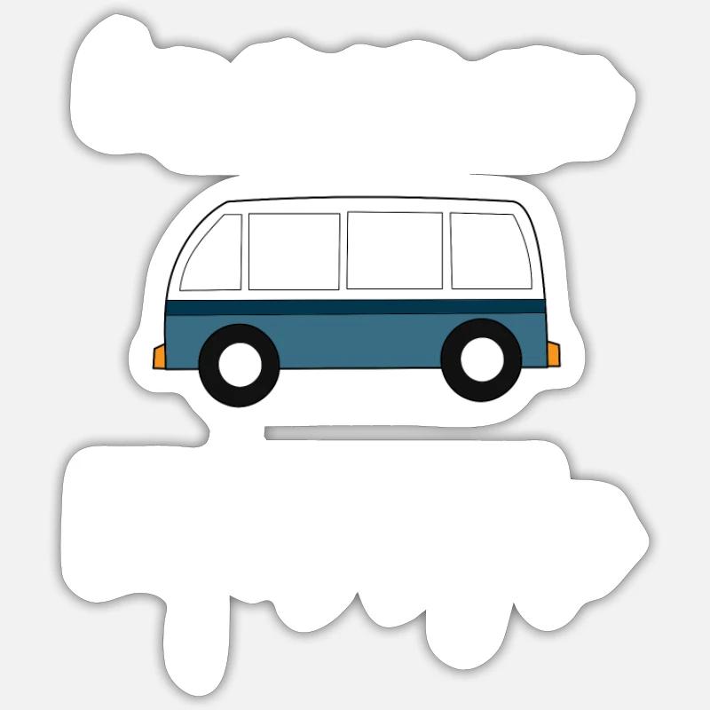 Camping-car - Sticker taille S (10 x 10 cm) - blanc mat