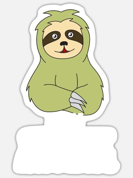 Niedliches Trägheitst-shirt Entwurf mein Geist-Tier - Sticker Größe S (10 x 10 cm) - Mattweiß