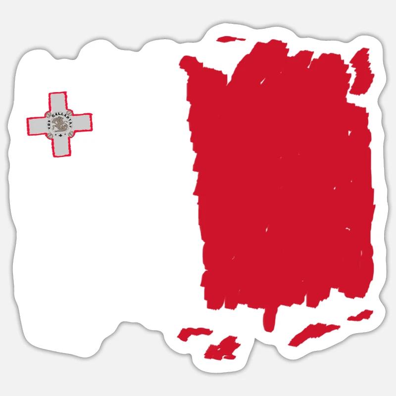 Bandiera de Malte - drapeau de Malte - drapeau de Malte Sticker taille S (10 x 10 cm)