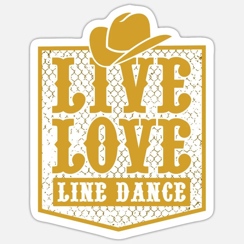 line dance - Sticker size S (10 x 10 cm) - white matte
