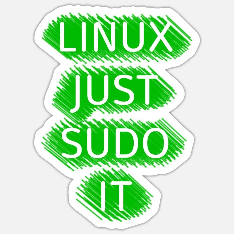 Linux Ubuntu SUDO - Sticker taille S (10 x 10 cm) - blanc mat
