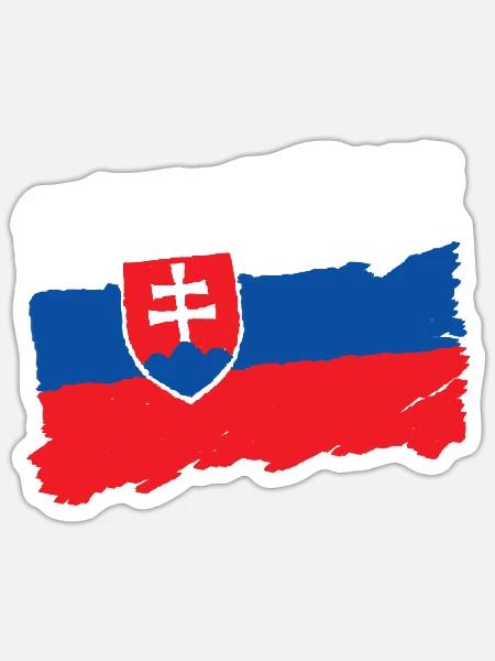 Slowakei Flagge - Sticker Größe S (10 x 10 cm) - Mattweiß