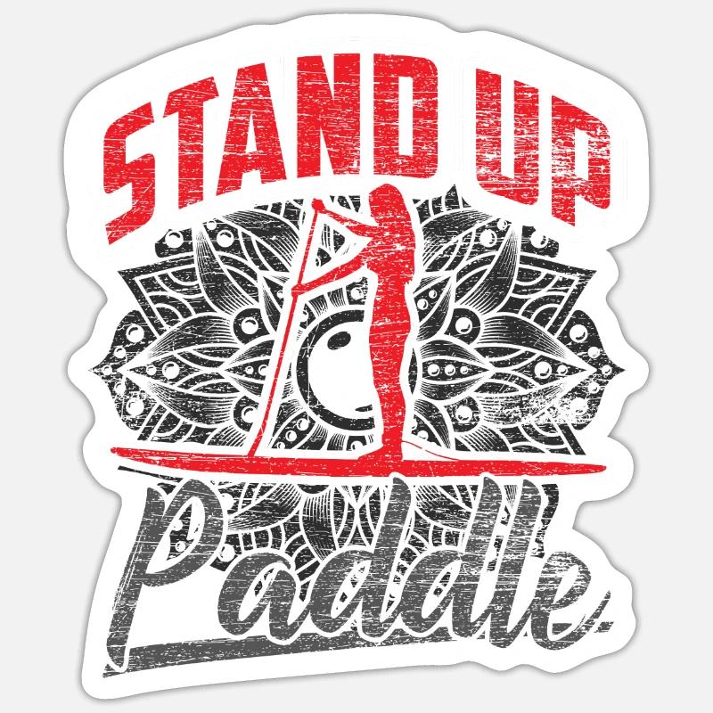 SUP Stand Up Paddle - Sticker taille S (10 x 10 cm) - blanc mat