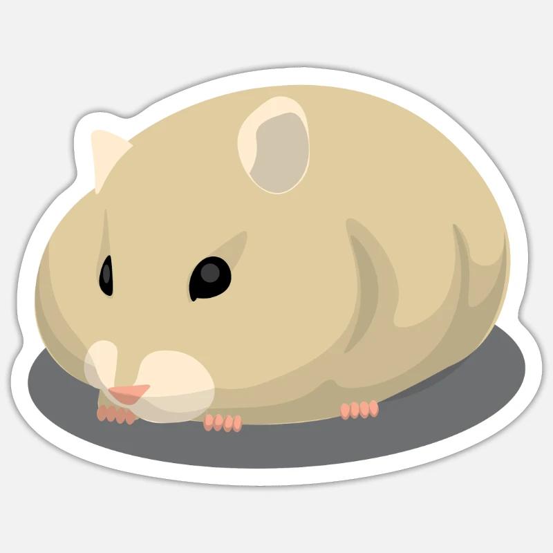 Netter Hell-Braun Hamster Sticker Größe S (10 x 10 cm)