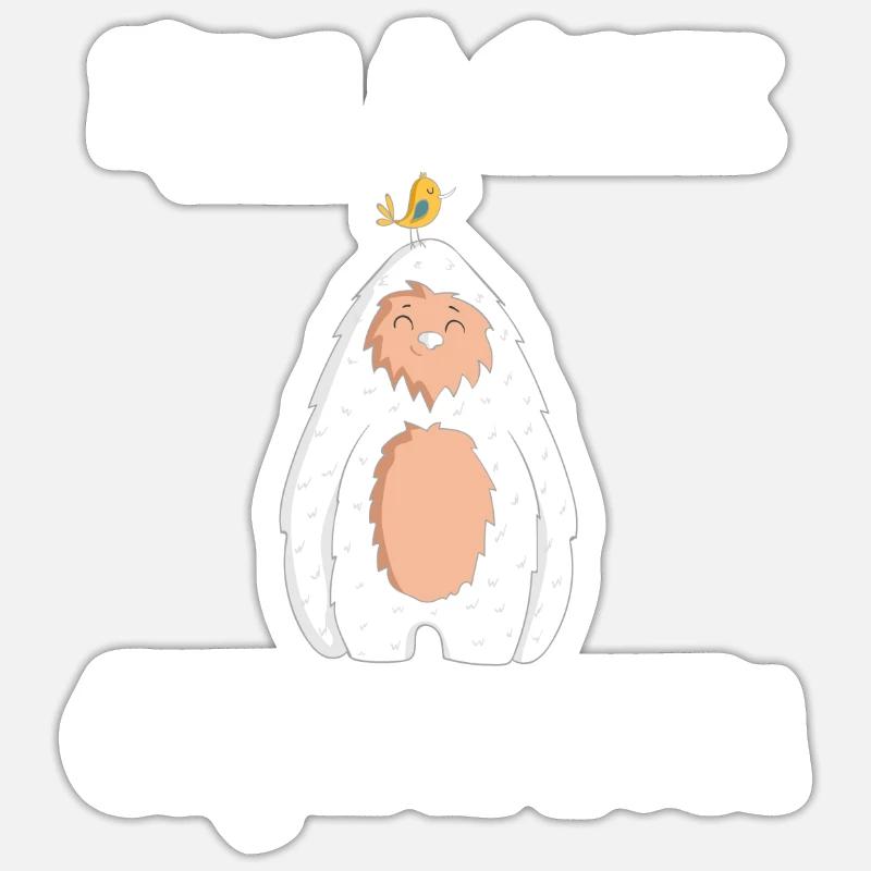 Yeti Hide and Seek - Sticker taille S (10 x 10 cm) - blanc mat