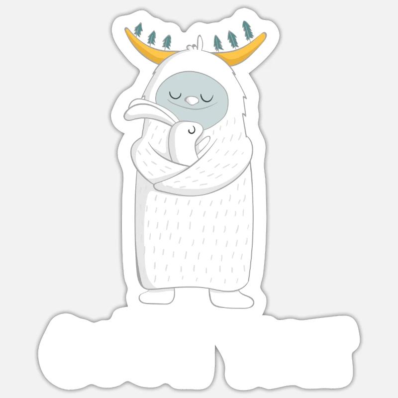 Cool Yeti - Sticker taille S (10 x 10 cm) - blanc mat