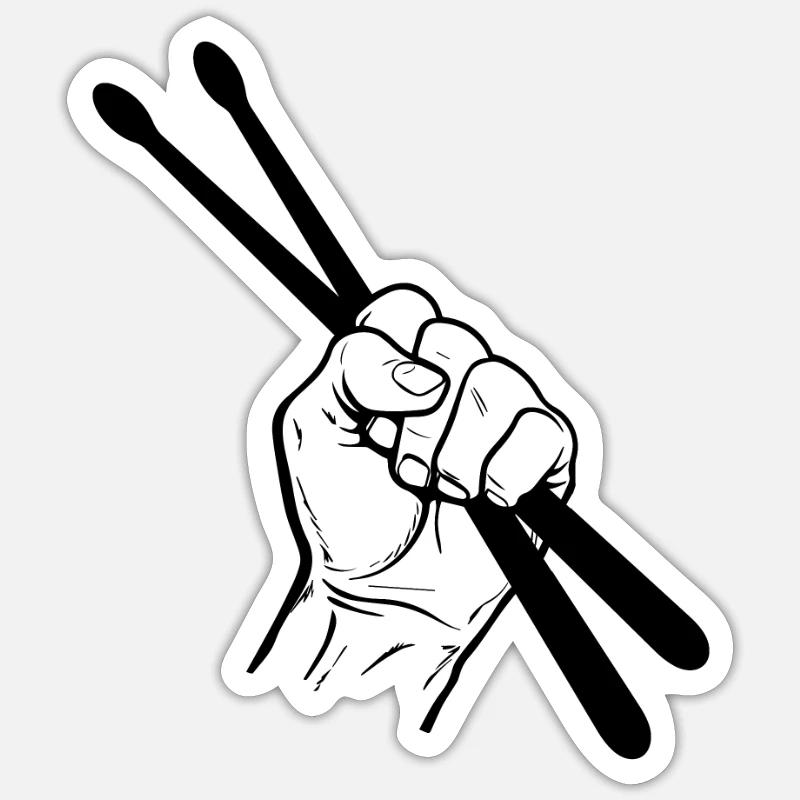 Drumsticks - Sticker Größe S (10 x 10 cm) - Mattweiß