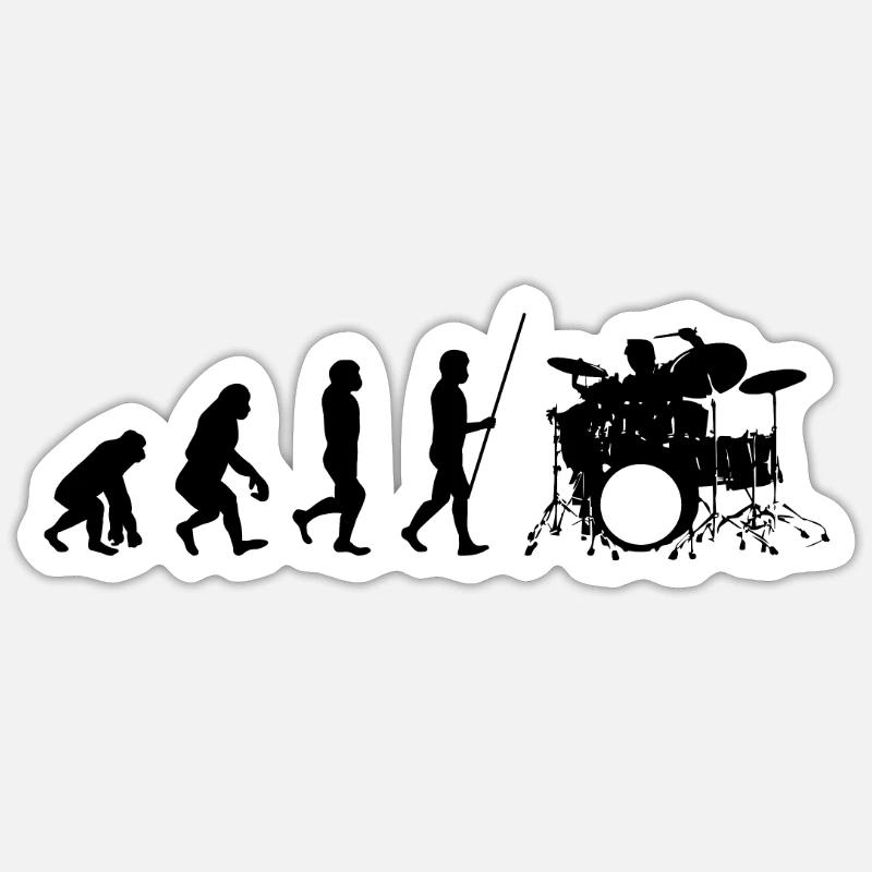 batteur - Sticker taille S (10 x 10 cm) - blanc mat