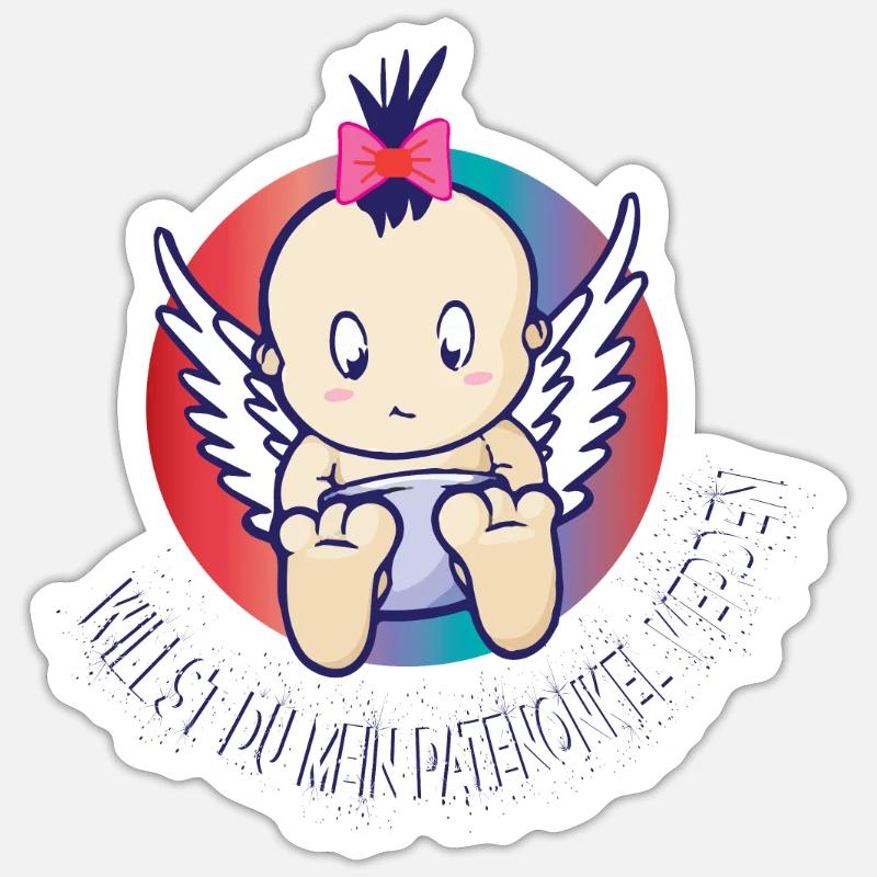 Parrain Serez-vous mon parrain? - Sticker taille S (10 x 10 cm) - blanc mat