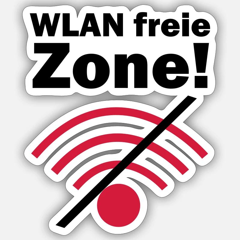 Zone libre de WLAN! - Sticker taille S (10 x 10 cm) - blanc mat