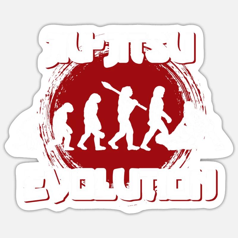 Jiu Jitsu Evolution - Sticker Größe S (10 x 10 cm) - Mattweiß