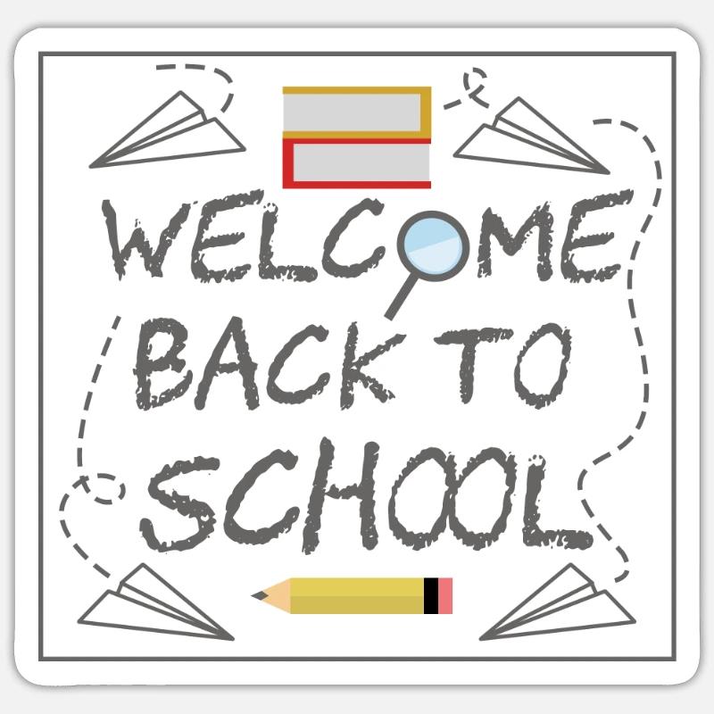 Bienvenue à l'école - Sticker taille S (10 x 10 cm) - blanc mat