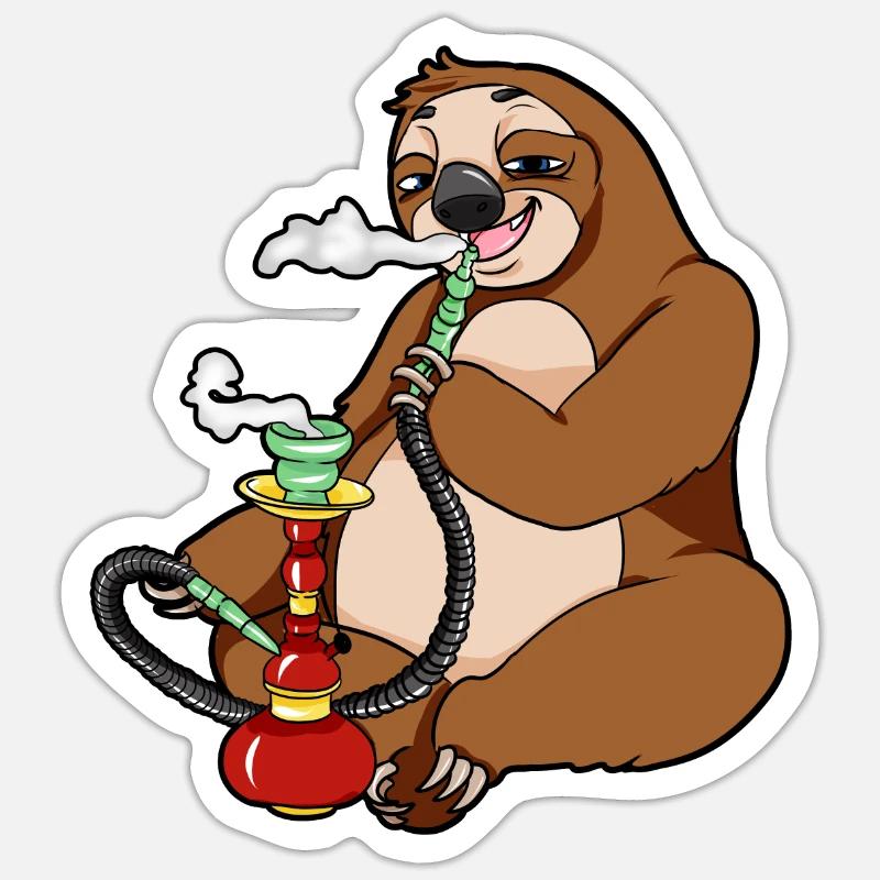 Hookah sloth hookah Sticker size S (10 x 10 cm)