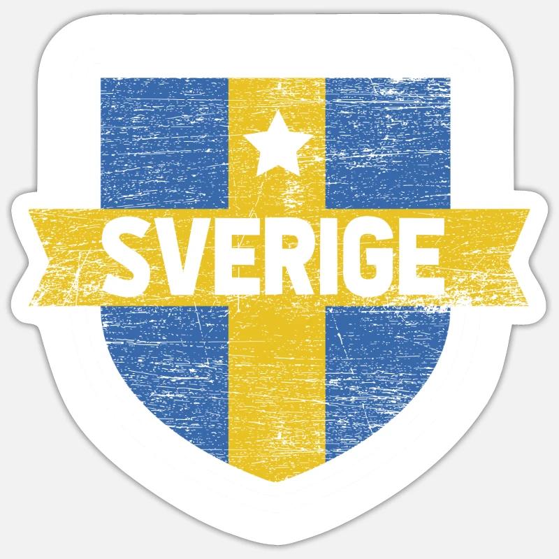 Suède - Sticker taille S (10 x 10 cm) - blanc mat