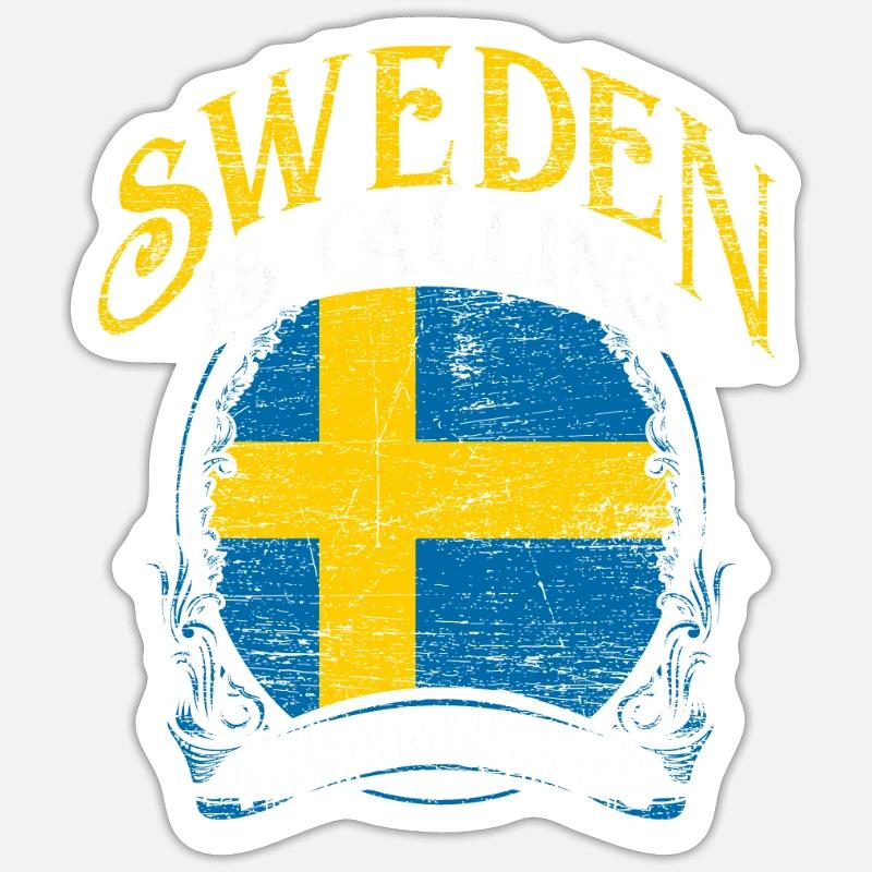 Suède - Sticker taille S (10 x 10 cm) - blanc mat