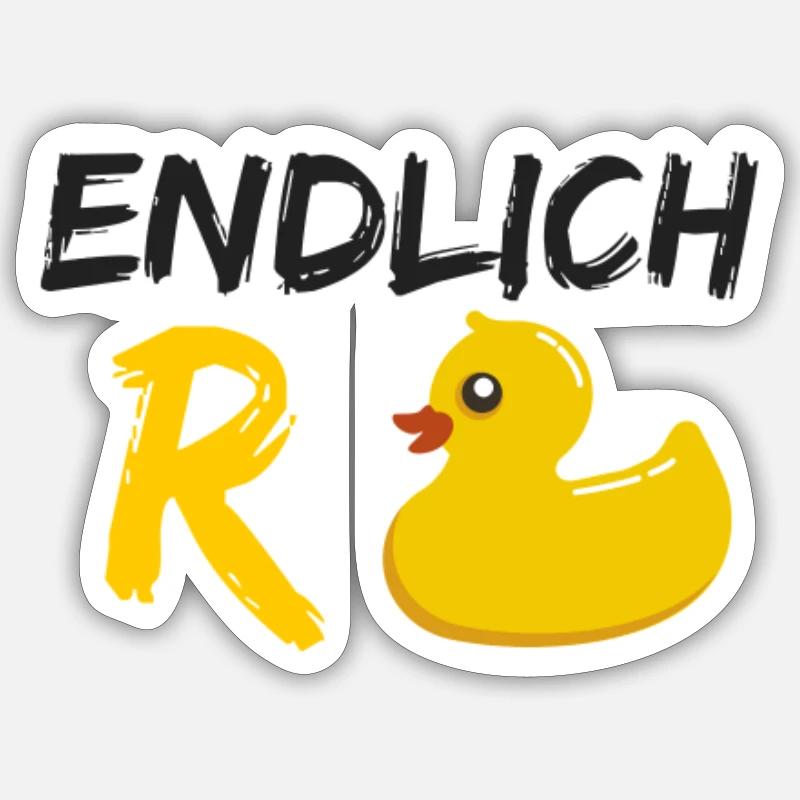Endlich Rente - Sticker Größe S (10 x 10 cm) - Mattweiß