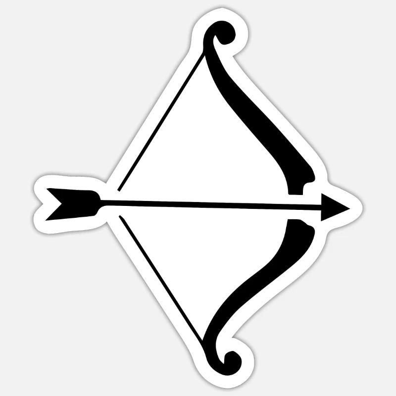 Single Pfeil mit Bogen - Sticker Größe S (10 x 10 cm) - Mattweiß