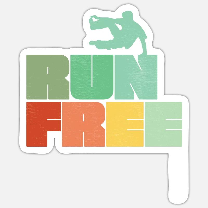 Course de Parkour gratuite - Sticker taille S (10 x 10 cm) - blanc mat