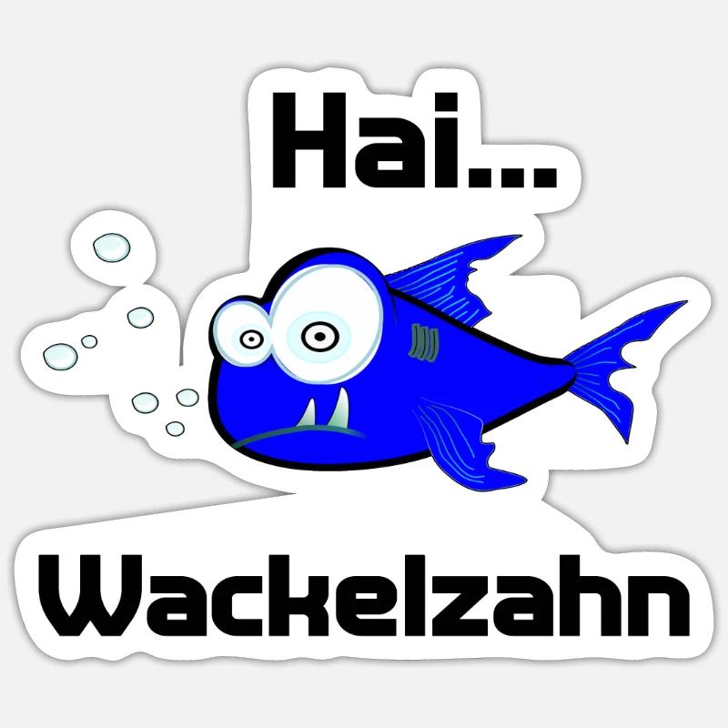 Requin perruque dent dents bubblebubble idée cadeau Sticker taille S (10 x 10 cm)