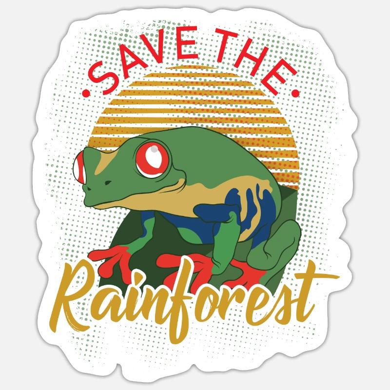 forêt tropicale - Sticker taille S (10 x 10 cm) - blanc mat