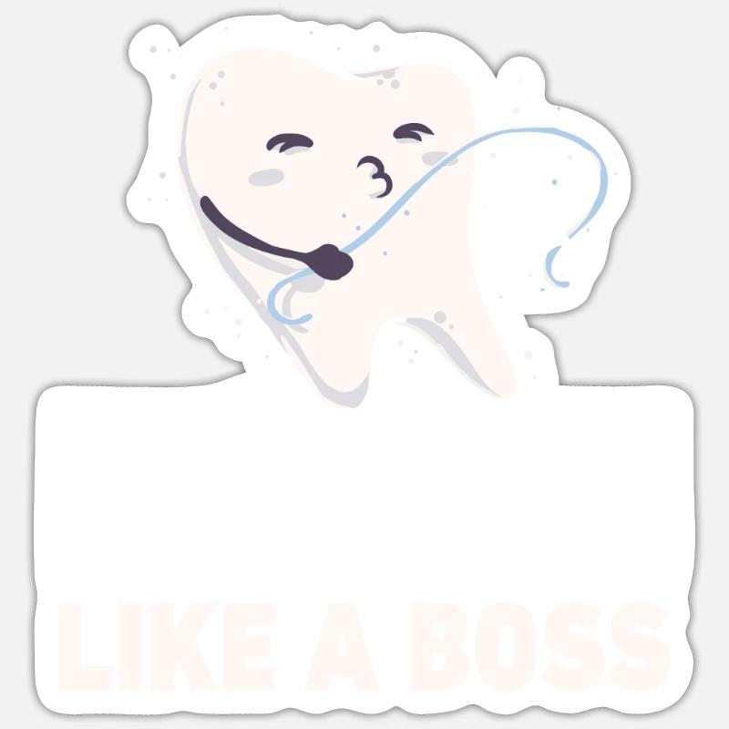 Floss dance dance gift dental assistant birth - Sticker size S (10 x 10 cm) - white matte
