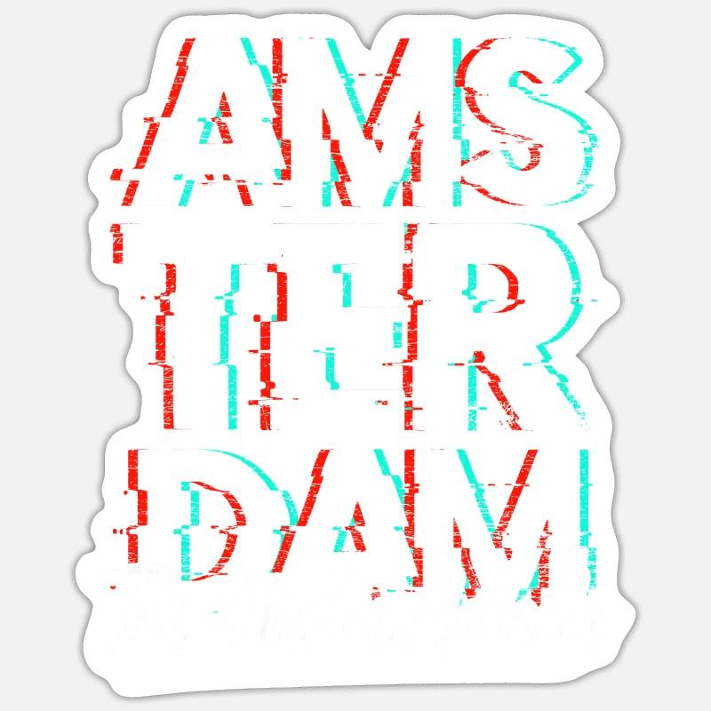 Amsterdam - Sticker taille S (10 x 10 cm) - blanc mat