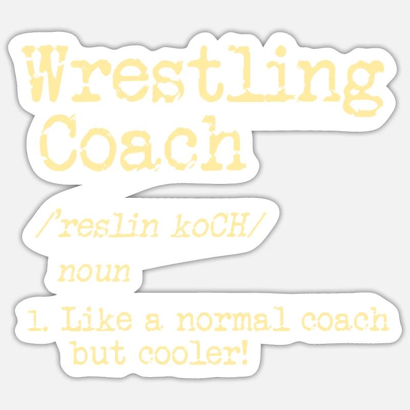 Cooles Wrestling oder Ringen Trainer Shirt Sticker Größe S (10 x 10 cm)