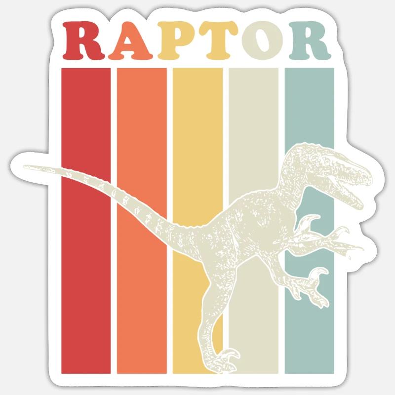 Raptor retro gift Sticker size S (10 x 10 cm)