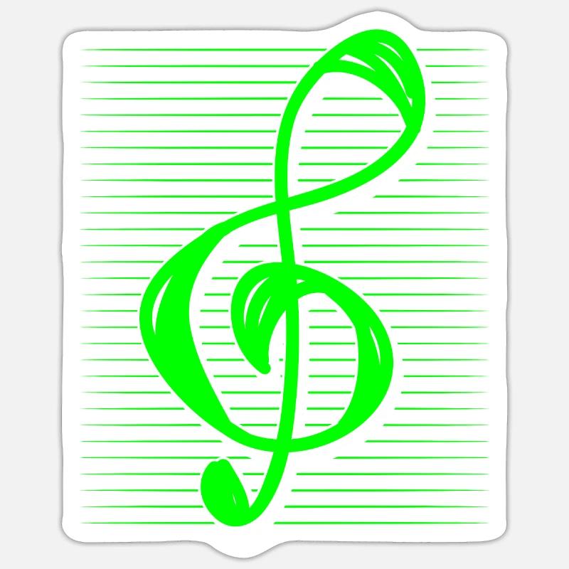 treble clef - Sticker size S (10 x 10 cm) - white matte