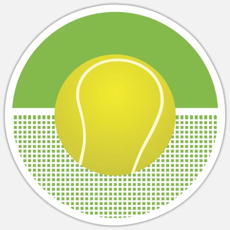 tennis - Sticker taille S (10 x 10 cm) - blanc mat
