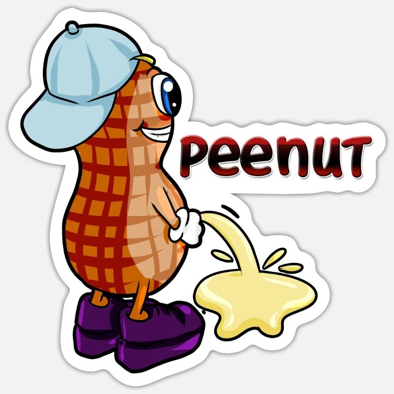 peenut peanut pee nut Sticker size S (10 x 10 cm)