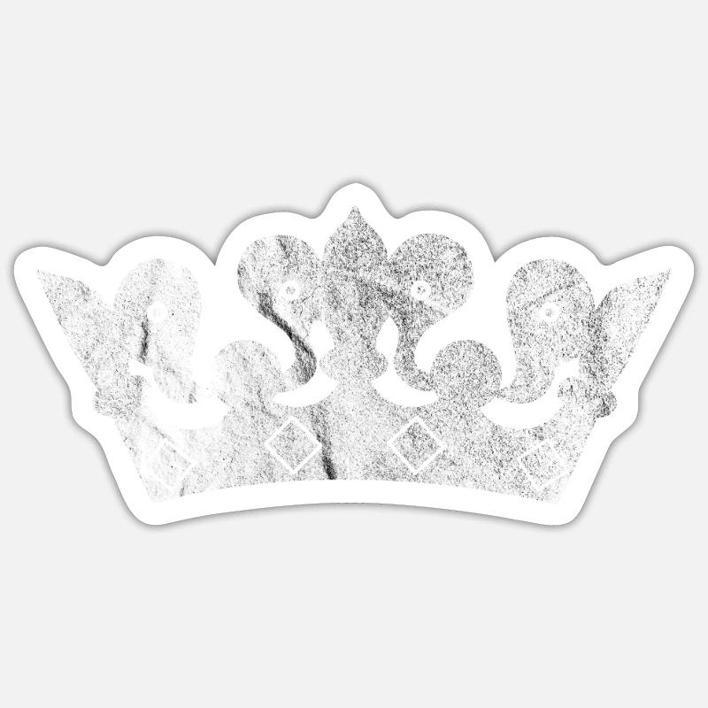 couronne - Sticker taille S (10 x 10 cm) - blanc mat