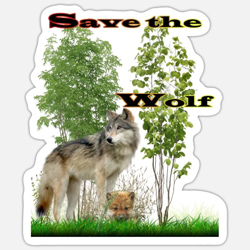 wolf 2 - Sticker Größe S (10 x 10 cm) - Mattweiß